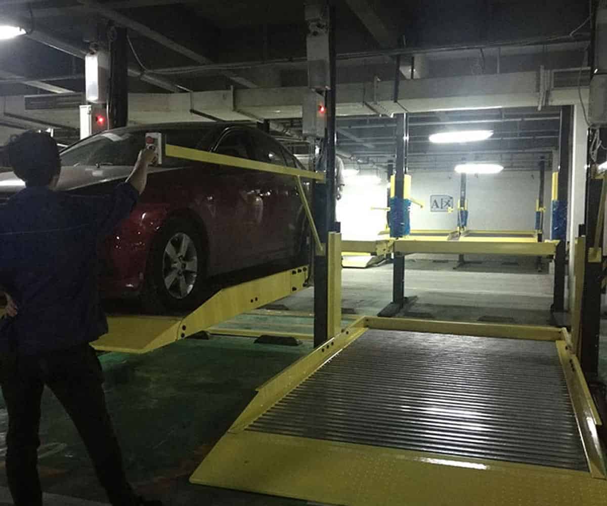 兩層升降停車立體車庫回收